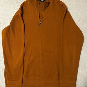 Lands’ End Men’s XL Burnt Orange Quarter Zip Pullover